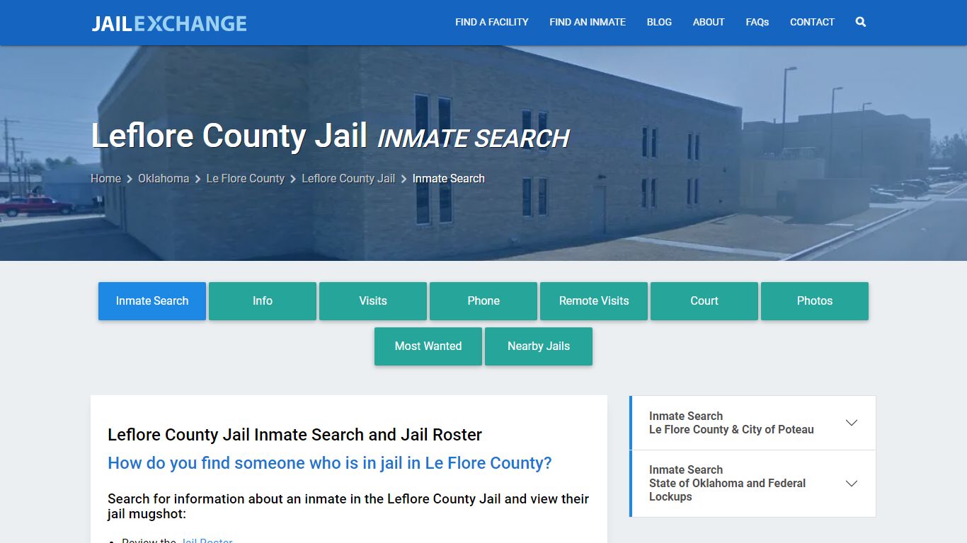 Inmate Search: Roster & Mugshots - Leflore County Jail, OK